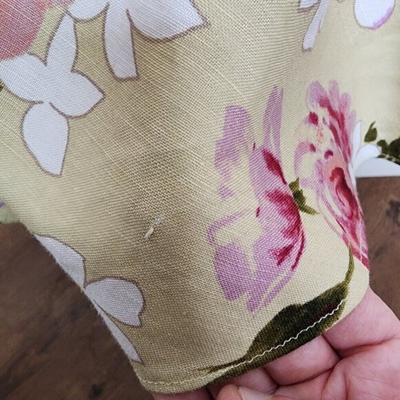 Adrianna Papell Linen Blend Belted Fit and flare Floral Vintage Dress Size 14 - Picture 11 of 12